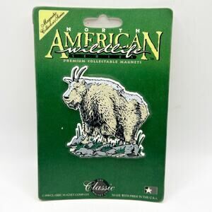 Vintage North American Wildlife 1998 Mountain Goat Magnet SEALED Made in USA